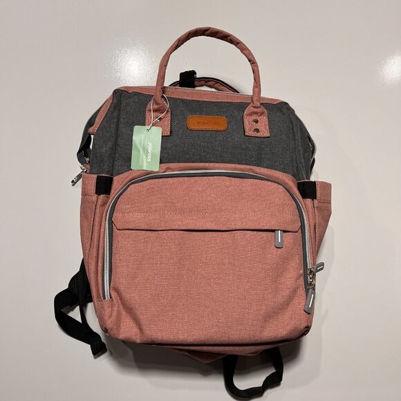 NWT Yoofoos Baby Diaper Multifunctional BackPack‎ Pink Gray Easy Change - Picture 1 of 15